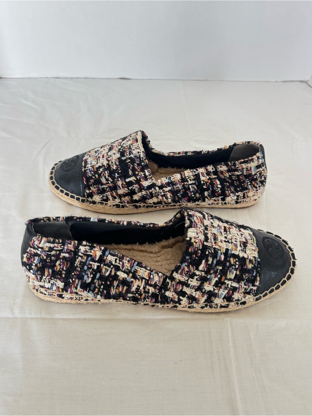 Tory Burch Multicolor Tweed Espadrille Flats Size 8.5M